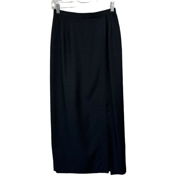 Kasper & Co. Black Pure Silk Lined Long Pencil Skirt, 6 - Picture 1 of 11
